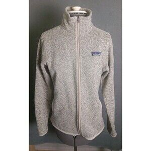 Patagonia Better Sweater Fleece Jacket Womens Medium Pelican Light Brown  -EUC